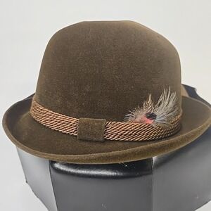Cavanagh Mens Hat Size 6 3/4 Brown Fedora Edge New York Felt Cap